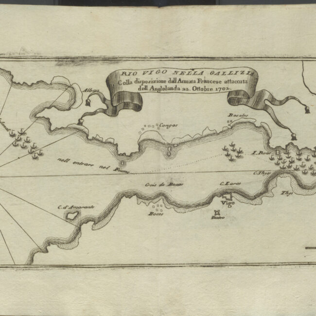 Gravados de Vigo de Vicenzo Coronelli (1650-1718), destacado xeógrafo, cartógrafo e editor. Inicios do século XVIII. The National Library of Finland