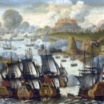 Batalla marítima da baía de Vigo, 23 de outubro de 1702. Episodio da Guerra de Sucesión. Rijksmuseum Amsterdam