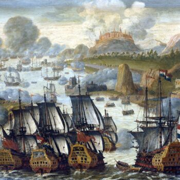 Batalla marítima da baía de Vigo, 23 de outubro de 1702. Episodio da Guerra de Sucesión. Rijksmuseum Amsterdam